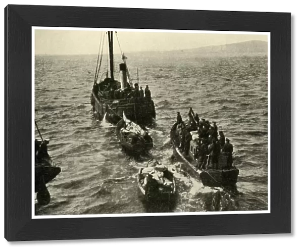 The Scuttling of the German Fleet at Scapa Flow, First World War, 1918, (c1920)