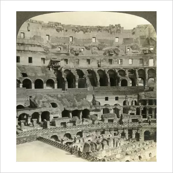 Stupendous interior of the Colosseum, with dens of wild beasts, Rome, c1909. Creator: Unknown