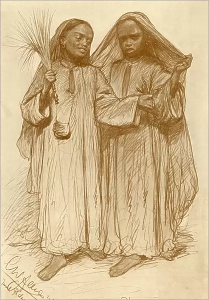 Girls at Philae, Egypt, 1898. Creator: Christian Wilhelm Allers
