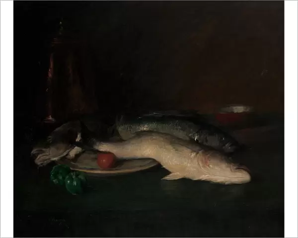 Still Life: Fish, by 1908. Creator: William Merritt Chase