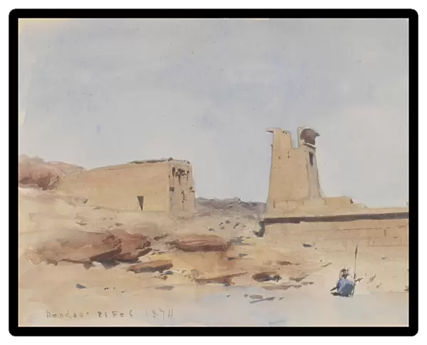 The Temple of Dendur, Showing the Pylon and Terrace, 1874. Creator: Frederick Arthur Bridgman