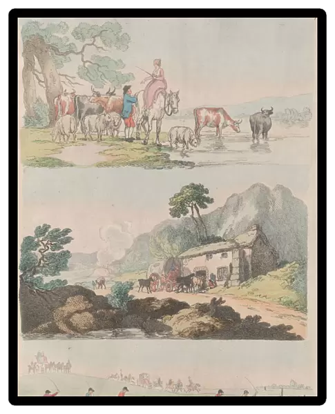 Plate 10, Outlines of Figures, Landscapes and Cattle... for the Use of Learners