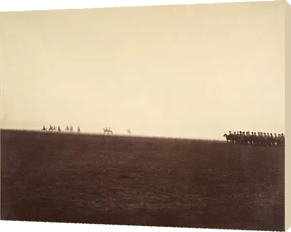 [Cavalry Maneuvers, Camp de Chalons], 1857. Creator: Gustave Le Gray