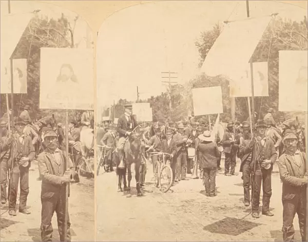 Pair of Stereograph Views of General Jacob S. Coxeys Army of the Unemployed, 1850s-1910s