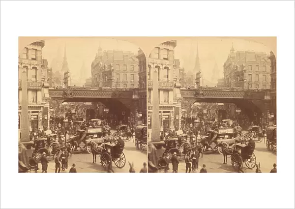 Group of 4 Stereograph Views of Ludgate Hill, London, England, 1850s-1910s