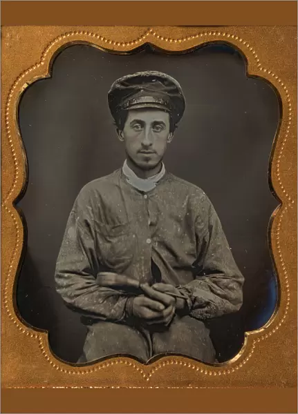 House Painter Wearing a Cap and Holding a Paint Brush, 1850s. Creator: Unknown