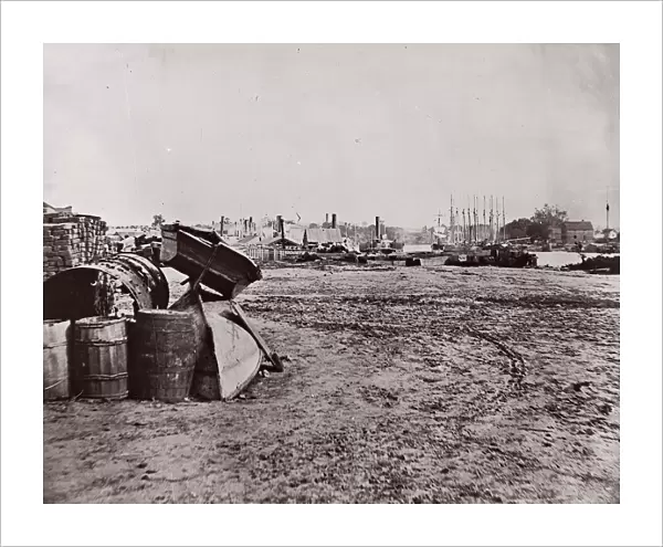 Wharves at Richmond, Virginia, 1865. Creator: Alexander Gardner