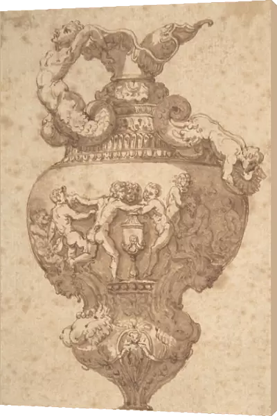 Drawing after an Antique Vase, 18th century. Creator: Anon