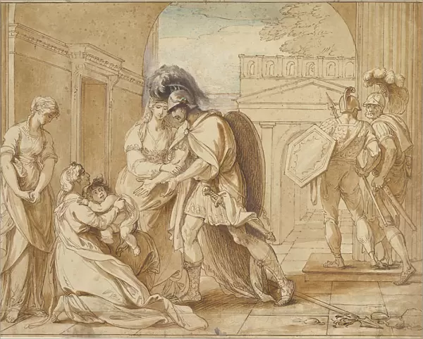 Hector taking leave of Andromache: the Fright of Astyanax, 1766. Creator: Benjamin West