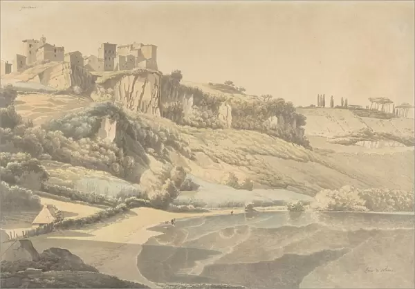 Genzano and Lake Nemi, early 19th century. Creator: Josephus Augustus Knip
