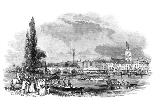 Henley Regatta, Eight-Oar d Match, 1844. Creator: Unknown