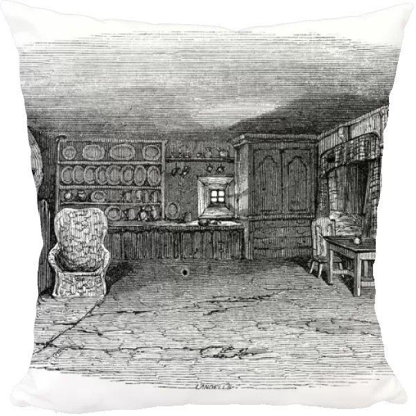The room in which Burns was born, 1844. Creator: Unknown
