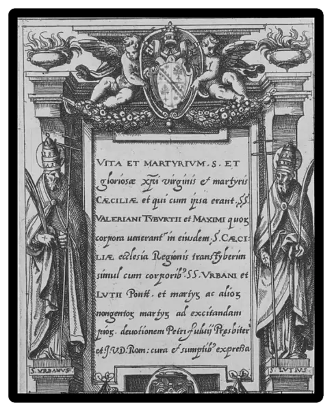 Saint Cecilia. Vita et matyrium S. et gloriosae... Rome, ca. 1590
