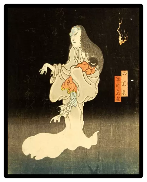 Ichikawa Yonezo as the Ghost of Oiwa, 1865. Creator: Enjaku