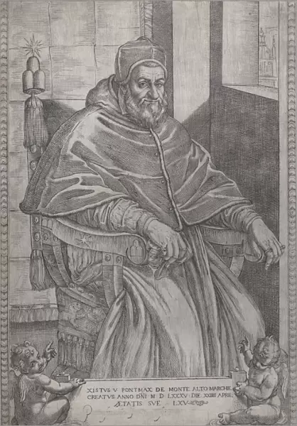 Portrait of Pope Sixtus V, 1585. Creator: Pietro Facchetti