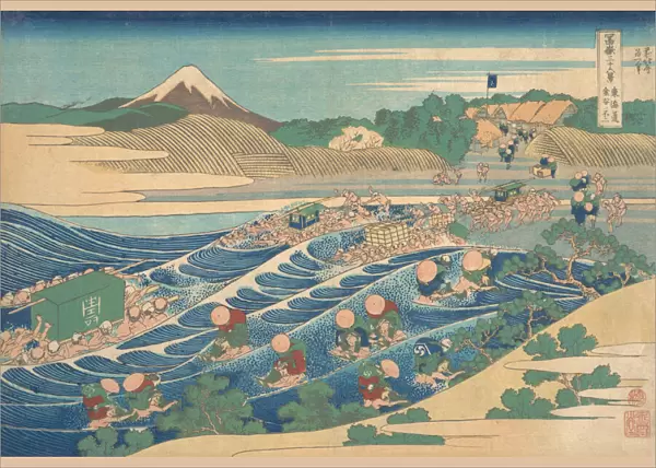 Fuji Seen from Kanaya on the Tokaido (Tokaido Kanaya no Fuji), from the series Thir
