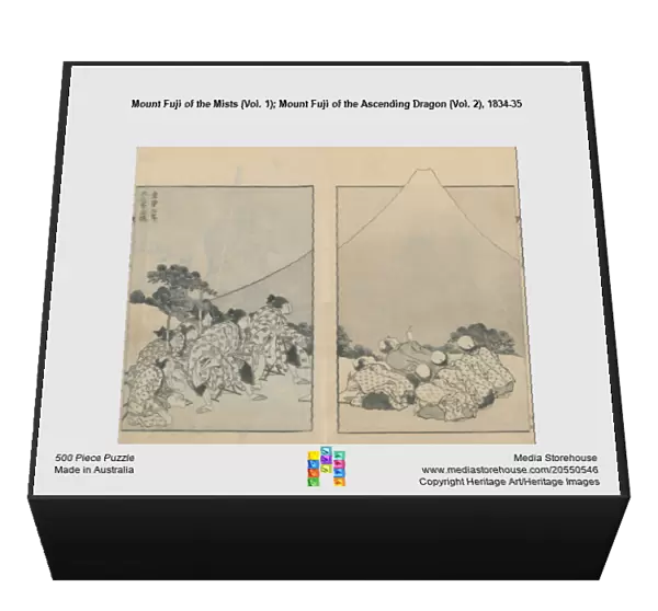 Mount Fuji of the Mists (Vol. 1); Mount Fuji of the Ascending Dragon (Vol. 2), 1834-35