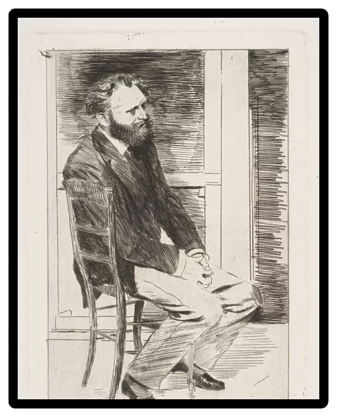 Manet Seated, Turned to the Right, 1864-65. Creator: Edgar Degas