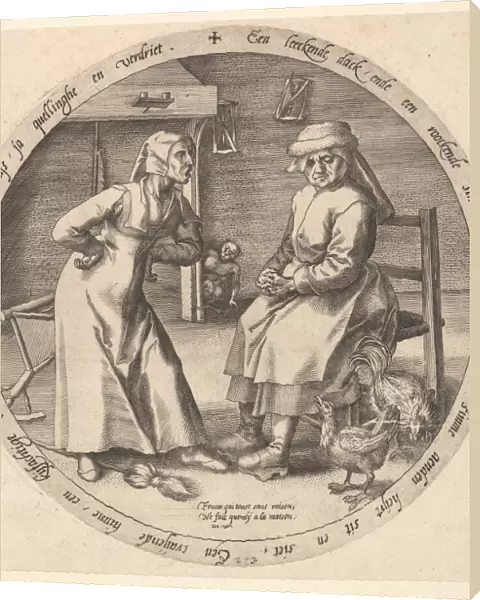 The Scolding Woman and the Cackling Hen, ca. 1568. Creator: Jan Wierix