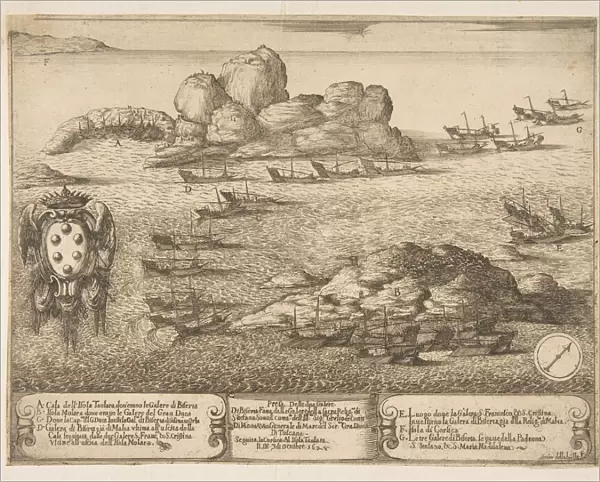 Capture of Two Galleys at Byserta, 1628. Creator: Stefano della Bella