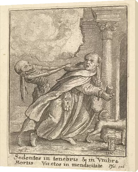 The Monk, from the Dance of Death, 1651. Creator: Wenceslaus Hollar