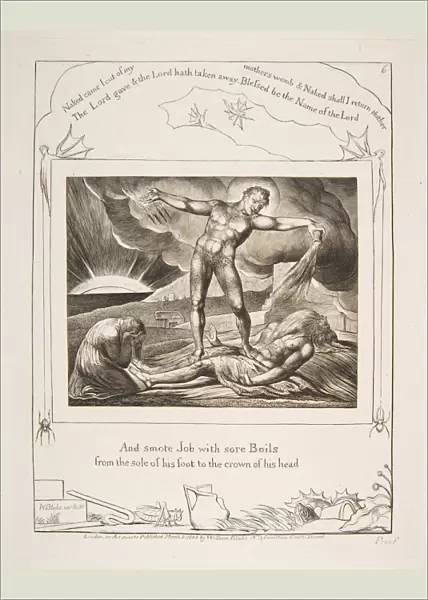 Satan Smiting Job with Boils, from Illustrations of the Book of Job, 1825-26