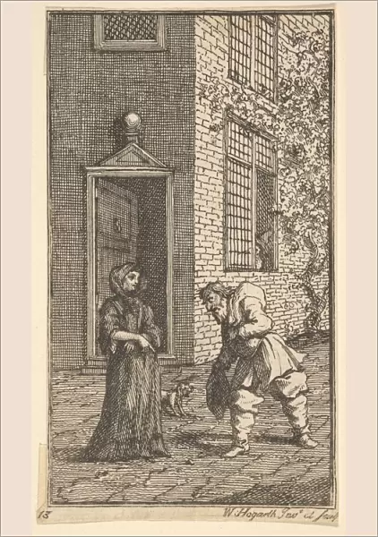Hudibras Wooing the Widow (Seventeen Small Illustrations for Samuel Butlers Hudibras