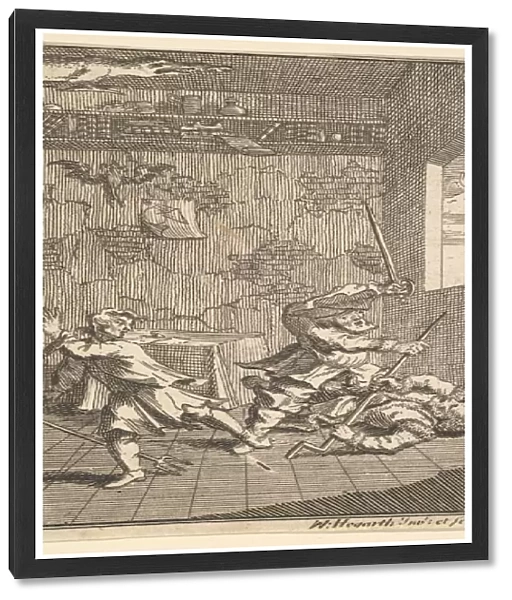 Hudibras Beating Sidrophel and Whachum (Seventeen Small Illustrations for Samuel Butler