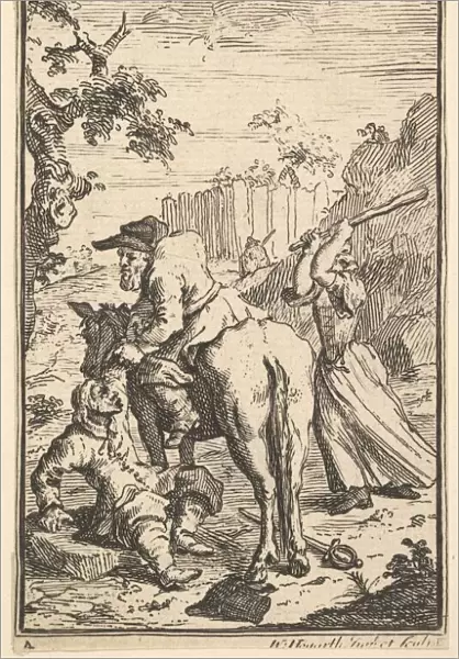 Trulla Attacking Hudibras (Seventeen Small Illustrations for Samuel Butlers Hudibras