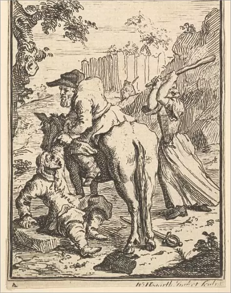 Trulla Attacking Hudibras (Seventeen Small Illustrations for Samuel Butlers Hudibras