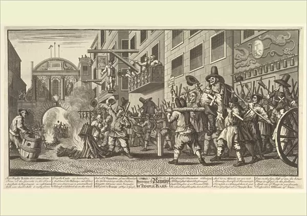 Burning the Rumps at Temple Bar (Twelve Large Illustrations for Samuel Butlers Hudibra