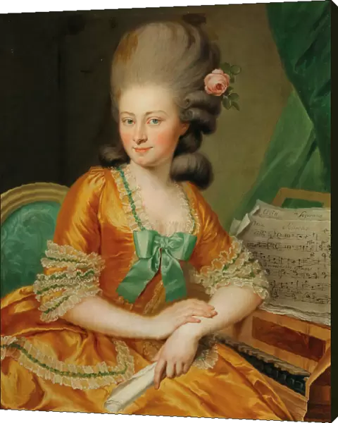 Portrait of a singer at the harpsichord. Creator: Weikert, Georg (1743  /  45-1799)