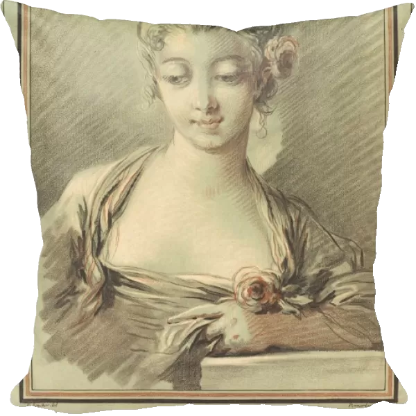 Young Woman with a Rose, c. 1776. Creator: Gilles Demarteau
