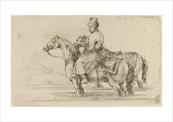 Polish Attendant with Two Horses. Creator: Stefano della Bella
