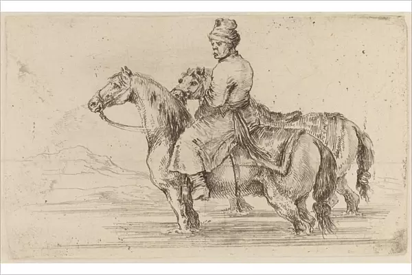 Polish Attendant with Two Horses. Creator: Stefano della Bella