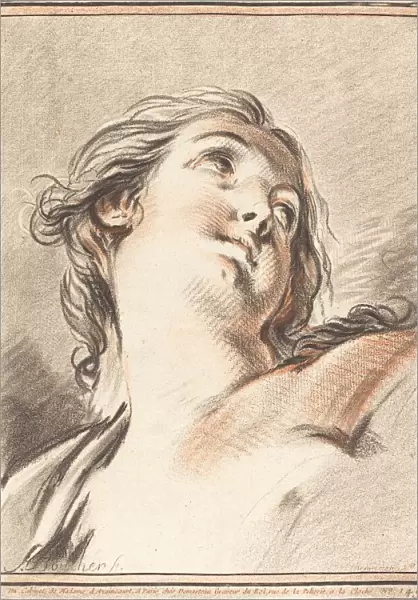 Head of a Woman Looking Up, 1767. Creator: Gilles Demarteau