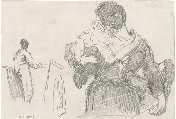 Mother and Child [recto], c. 1871-1872. Creator: John Singer Sargent