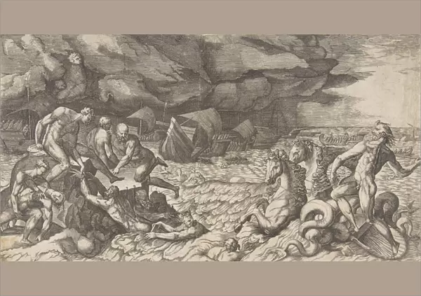 Neptune calming the Tempest Aeolus raised against the Fleet of Aeneas, 1531-76