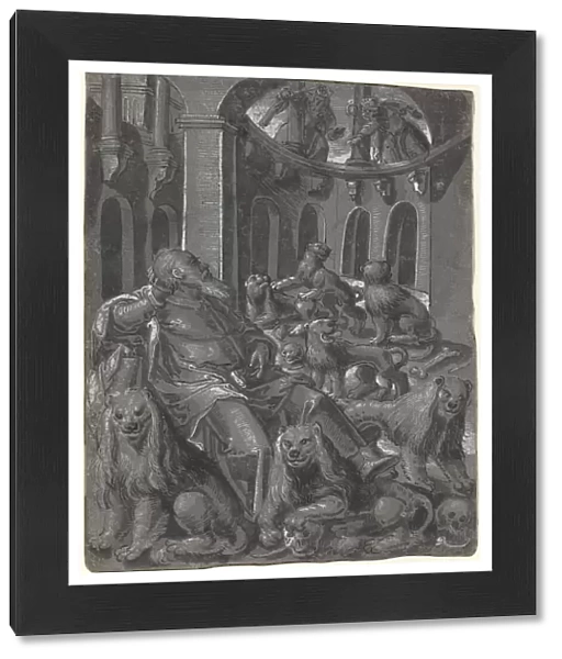 Daniel in the Lions Den [recto], c. 1600. Creator: Unknown