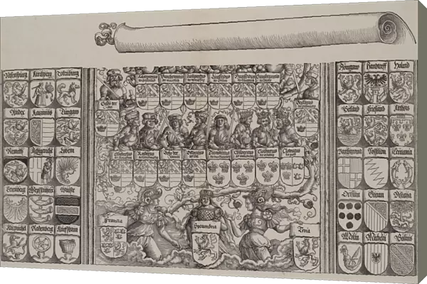 The Lower Portion of the Genealogy of Maximilian; with the Left Edge of the Scroll for