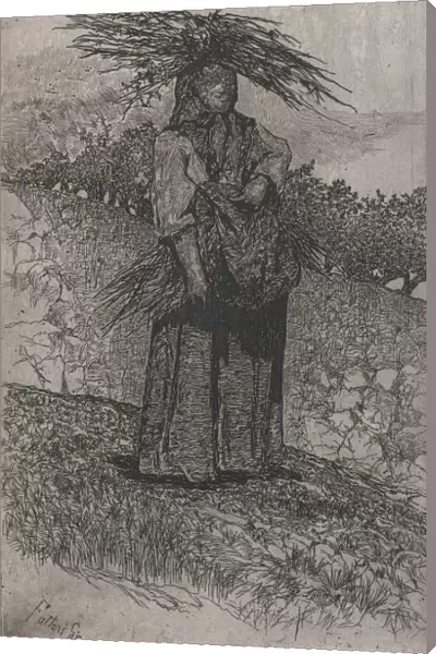 Peasant woman gathering sticks, 1884-1908. Creator: Giovanni Fattori