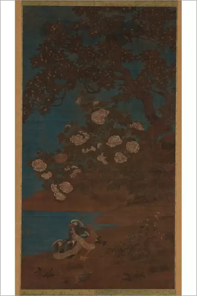 Mandarin ducks and flowers, Ming or Qing dynasty, 17th century. Creator: Unknown