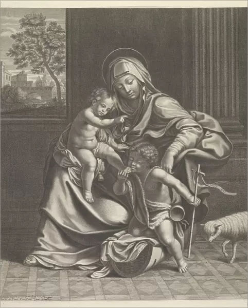The Virgin seated with the infant Christ on her lap... ca. 1650-1704