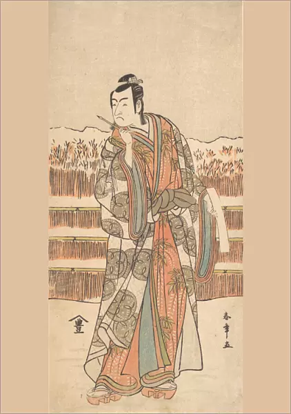The Second Ichikawa Monnosuke as a Man of High Rank Standing in the Snow, ca. 1786-87. Creator: Shunsho