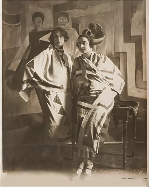 Sonia Delaunay in her studio, c. 1924. Creator: Anonymous