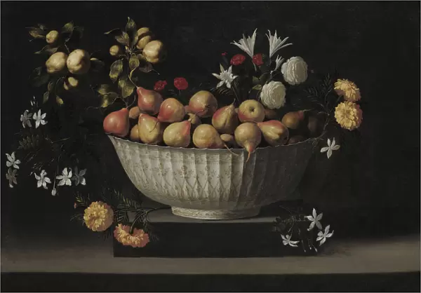 Flowers and Fruit in a China Bowl, c. 1645. Creator: Juan de Zurbaran