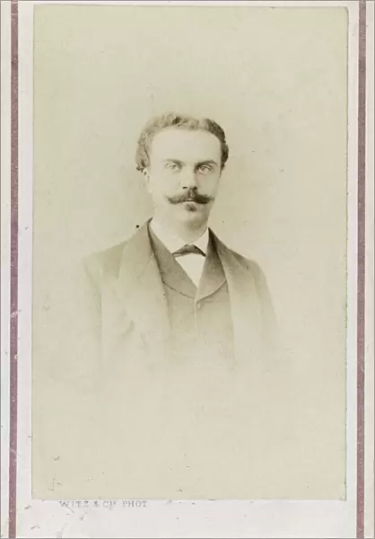 Portrait of Guy de Maupassant, c. 1880. Creator: Photo studio Witz & Cie
