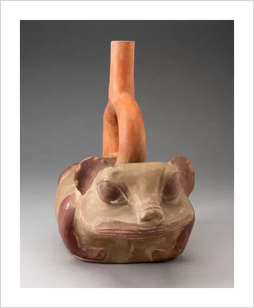 Stirrup Spout Vessel in Form of a Feline, 100 B. C.  /  A. D. 500. Creator: Unknown