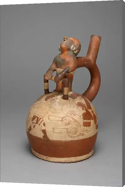 Vessel Depicting a Sacrifice with a Molded Captive Attached to the Spout, 100 B. C.  /  A. D