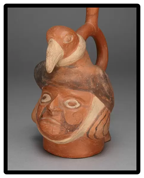 Vessel in Form of a Head Wearing a Bird Headdress, 100 B. C.  /  A. D. 500. Creator: Unknown